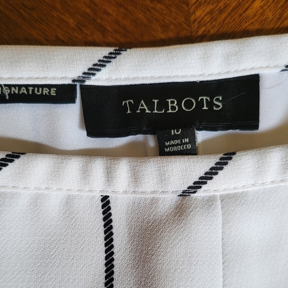 Talbots White Wide Leg Pants with High-Waisted Design.Size 10 - Picture 3 of 10